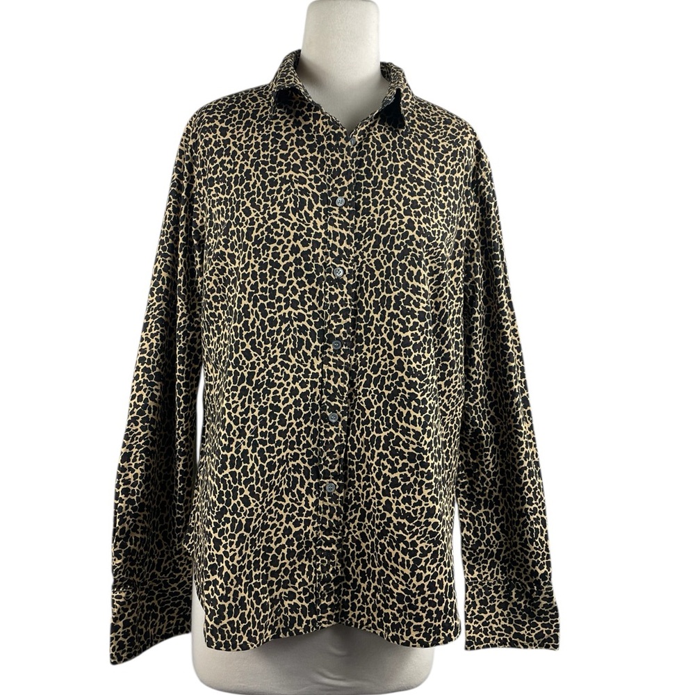 J. Crew Women's Slim Leopard Print Button-Down‎ Shirt